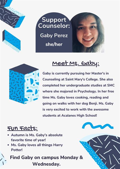 Gaby Perez Wellness Support Counselor