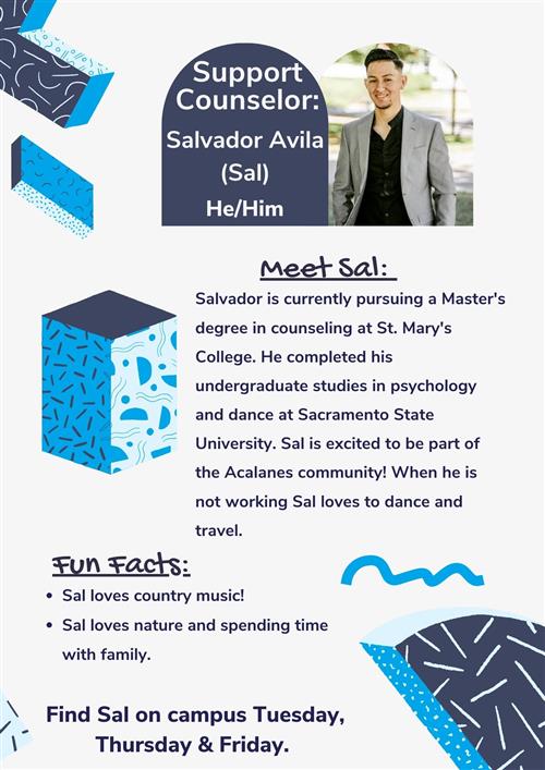 Sal Avila Wellness Support Counselor